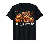 Yorkshire Terrier Graphic For Women Girls Too Cute To Spook Camiseta