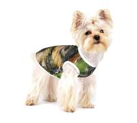 Yorkshire Terrier Green Grass Perros Lindos,Camiseta de algodón sin Mangas para Mascotas, Chaleco Transpirable, Suave y elástico para Cachorros,M
