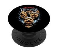 Yorkshire Terrier Heavy Metal Dog Bootleg Estilo Yorkie PopSockets PopGrip Adhesivo