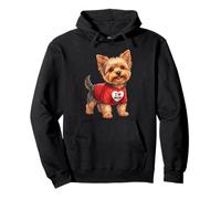 Yorkshire Terrier I Love Mom diseño Cartoon Sudadera con Capucha