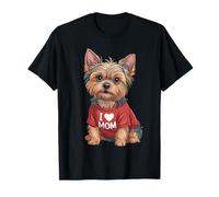 Yorkshire Terrier I Love Mom Dog Lover Cute Puppy Camiseta