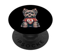Yorkshire Terrier I Love Mom Puppy Lindo Yorkie Amante PopSockets PopGrip Adhesivo
