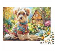 Yorkshire Terrier Jigsaw for Adults Educational Yorkie in Colorful Sweater 1000 Piece Games for Home Decor 52x38cm/1000pcs