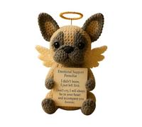 Yorkshire Terrier Memorial Crochet - Muñeca de apoyo emocional hecha a mano con flor de corazón | Regalo de punto positivo para apreciar la pérdida de mascotas (bulldog francés)