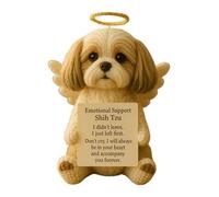 Yorkshire Terrier Memorial Crochet - Muñeca de apoyo emocional hecha a mano con flor de corazón | Regalo de punto positivo para apreciación de la pérdida de mascotas (Shih Tzu)