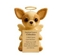 Yorkshire Terrier Memorial Crochet - Muñeca de apoyo emocional hecha a mano con flor de corazón | Regalo de punto positivo para apreciación de la pérdida de mascotas (Chihuahua)