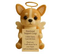 Yorkshire Terrier Memorial Crochet - Muñeca de apoyo emocional hecha a mano con flor de corazón | Regalo de punto positivo para apreciación de la pérdida de mascotas (Corgi)