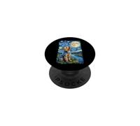 Yorkshire Terrier Noche Estrellada Aullido PopSockets PopGrip Adhesivo