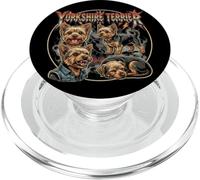 Yorkshire Terrier Perro Guardián Perro 80s Rock Music Rockstar PopSockets PopGrip para MagSafe