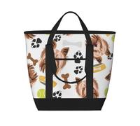 Yorkshire Terrier, perro sonriente,Bolsas de almuerzo de gran capacidad, bolsa de mano térmica para mujeres, hombres, trabajo, picnic, viajes.