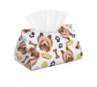 Yorkshire Terrier, Perro Sonriente, Funda para Caja de pañuelos con Cierre, Reutilizable, Decorativa para baño, Sala de Estar, Dormitorio, Oficina y Coche.