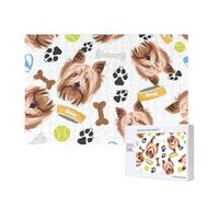 Yorkshire Terrier, Perro Sonriente,Rompecabezas de Madera de 300 Piezas, Juego Familiar, Rompecabezas para Adultos, Adolescentes, decoración del hogar