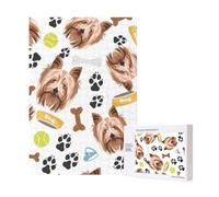 Yorkshire Terrier, Perro Sonriente,Rompecabezas de Madera de 300 Piezas para Adultos y Adolescentes.