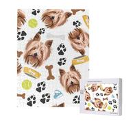 Yorkshire Terrier, Perro Sonriente,Rompecabezas de Madera de 500 Piezas para Adultos y Adolescentes.