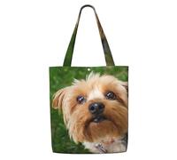 Yorkshire Terrier Perros Lindos Mascotas Perros,Bolsas de supermercado reutilizables, bolsas de compras, bolsas de lona de gran capacidad, bolso de hombro