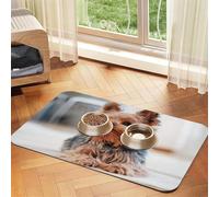 Yorkshire Terrier Perros Lindos Perros Cachorro,Tapete para Comida de Mascotas, manteles Individuales de Cuero sintético para Gatos y Perros,40x60cm