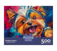 Yorkshire Terrier Puzzle Divertido para Adultos 500 Piezas Decoración Juguetes Intelectuales Juego Educativo Alivio del Estrés Juguetes Relajación e Inteligencia 500 Piezas (52x38cm)