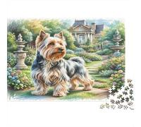 Yorkshire Terrier Puzzle for Adults & Age 14 Up Silky Terrier at Garden House Fun Present & Activity for Home Gift 52x38cm/1000pcs