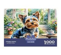 Yorkshire Terrier Puzzles 1000 Piezas para Adultos Puzzle Juego for The Whole para Mujeres, Regalos para Hombres Cartón 100% Reciclado Decoración del Hogar 52x38cm/1000pcs