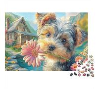Yorkshire Terrier Puzzles para Adultos Divertido 300 Pieces Dog Decoración Hogar, Alivio del Estrés, Juego Educativo, Juego Intelectual, Premium & Duradero (300pcs (40x28cm))