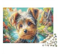 Yorkshire Terrier Rompecabezas 1000 Piezas para Adultos, Cartón Reciclado Premium Resistente,Arte de Cercanía con Yorkshire Terrier Decoración Interior, Reto Mental, Juego Educativo 70x50cm/1000pcs