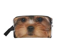 Yorkshire Terrier se Encuentra en Blanco, Bolsa de Maquillaje Bolsa de cosméticos Bolsa de artículos de tocador de Viaje portátil Organizador de Bolsa de Maquillaje