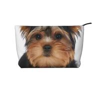 Yorkshire Terrier se Tumba sobre Blanco,Neceser de Pana, Neceser de Maquillaje portátil, Neceser de Viaje