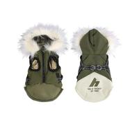 Yorkshire Terrier Shiba Inu Bulldog Pomeranian Poodle Chaqueta De Plumas A Prueba De Viento Impermeable Mascota Nieve Chaqueta con Capucha Fría,Verde,3XL