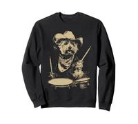 Yorkshire Terrier Tocando la batería Cowboy Dog Western Baterista Sudadera