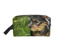 Yorkshire Terrier Verde Hierba Yorkie Perros Lindos, Bolsa de Maquillaje Bolsa de cosméticos Bolsa de artículos de tocador de Viaje portátil Organizador de Bolsa de Maquillaje
