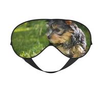 Yorkshire Terrier Verde Hierba Yorkie Perros Lindos, Cubreojos completos Antifaz bloqueador de luz Antifaz para dormir Antifaz suave con los ojos vendados Noche