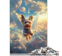 Yorkshire Terrier with Angel Wings Pet Memorial Art Puzzles Imposible,desafío para Adultos Entretenimiento Creativo 1000 Piezas Obra De Arte De Juego De para Adultos, Regalos A Partir De 14 Años 300
