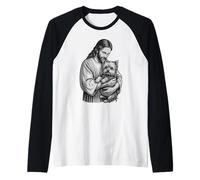 Yorkshire Terrier Y Jesús Christian Faith Dog Lover Camiseta Manga Raglan
