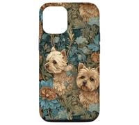 Yorkshire Terriers Yorkies en un jardín de Flores Vintage Carcasa para iPhone 12/12 Pro