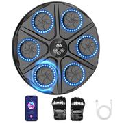 yorraka Music Boxing Machine Adulto - 12 Modos de 12 Velocidad Boxeador de Pared Musical con Guantes De Boxeo - Maquina Musica Boxeo con Bluetooth y Recuento Inteligente y Luces al Ritmo de la Música