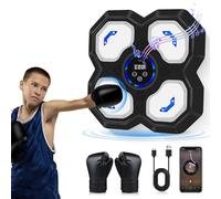 YORWHIN Music Boxing Machine - Máquina de boxeo para niños, equipo de boxeo Bluetooth con guantes de boxeo, máquina electrónica de boxeo montada en la pared (negro)
