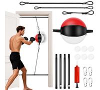 YORWHIN Saco de Boxeo de Doble Extremo para Puerta, sin Instalación en Pared, Set de Entrenamiento de Boxeo con Cuerdas Elásticas y Poste Extensible, Equipo de Entrenamiento en el Gimnasio en casa