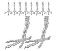YOSADIER 10 Patas de Loro de Hierro para Manualidades, Duraderas y Realistas, Accesorios para Escultura de Pájaro y Decoración de Mesa en Plata
