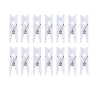 YOSADIER 100 Piezas Clips de Madera Mini para Fotos y Papeles, Pinzas Multiusos en Color Blanco de 2,5cm para Sujetar Firmeza y Crear una Exhibición Interesante Hogar