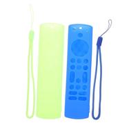 YOSADIER 2 Piezas Funda de Silicona para Distancia TV Compatible con Fire TV Stick de Colores Fluorescentes Azul y Verde Protectora Antideslizante y Resistente Fácil de Colgar y Localizar
