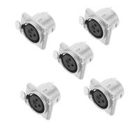 YOSADIER 5 Piezas Conector XLR Hembra para Panel Socket Metálico para Audio y Altavoces Pack de Unidades Montaje Estable para Transmisión de Señal Fiable Sistemas de Sonido y Estudio