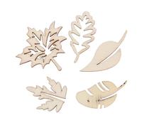 YOSADIER 50 Piezas de Rodajas de Madera Forma de Hojas para Manualidades Diy, Superficie Procesada sin Agujero, Material Mdf Adecuado para Pintura a Mano Varios estilos
