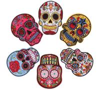 YOSADIER 6piezas Parches Bordados Termoadhesivos Calavera Estilo Halloween Apliques para Ropa Casual Mujer y Parche Decorativo para Jeans Bolsos y Sombreros Estilo Varios estilos