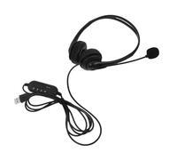 YOSADIER Auriculares Micrófono y Reducción de Ruido para Centros de Llamadas y Teletrabajo, Diseño Supraaural Transpirable, Cable USB, Color Negro para Uso Prolongado