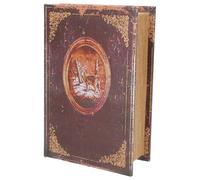 YOSADIER Caja de Madera para Almacenamiento de Dulces Navideños, Caja Estilo Biblia, Organizador para Regalos y Adornos Navideños, Uso en Fiestas y Celebraciones