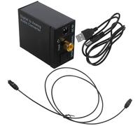 YOSADIER Convertidor de Audio Digital a Analógico con Cable USB y Fibra Óptica, Caja de Audio Negra Fácil de Instalar y Compatible con Frecuencias de Muestreo 32-96 Khz