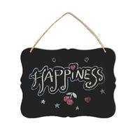 YOSADIER Letrero de Pizarra Colgante de Doble Cara Borrable con Cuerda para Decoración de Pared, Tablero de Mensajes Negro de Tamaño Pequeño y Diseño Creativo