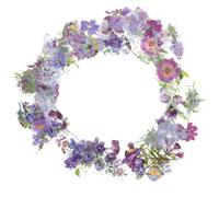 YOSADIER Material OPP y Papel 100 Pegatinas de Flores Color Púrpura, Adhesivas para Superficies Limpias para Scrapbooking y