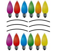 YOSADIER Pegatinas Magnéticas de Bombilla 3D para Escritorios y Buzones de Correo Set de 18 Piezas 12 Bombillas Grandes y 6 Líneas Imanes Reflectantes para Decoración Navideña de Vehículos