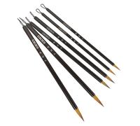 YOSADIER Pinceles de Caligrafía Tradicional China Fácil de Limpiar y Manejar Juego de 6 Pelo Natural, Mango Metálico Negro para Creación Artística y Caligrafía